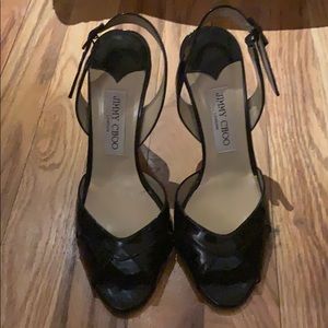 Jimmy Choo Black Pumps with Red heel